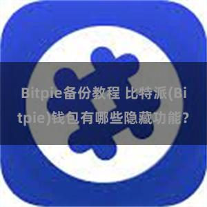 Bitpie备份教程 比特派(Bitpie)钱包有哪些隐藏功能？