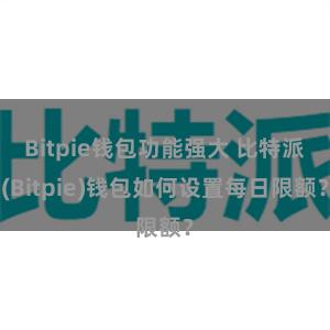 Bitpie钱包功能强大 比特派(Bitpie)钱包如何设置每日限额？
