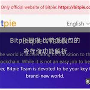 Bitpie提现 比特派钱包的冷存储功能解析