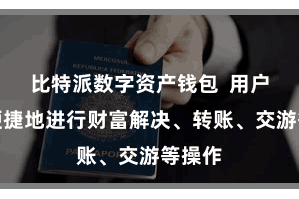 比特派数字资产钱包  用户不错便捷地进行财富解决、转账、交游等操作