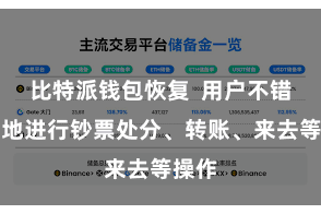 比特派钱包恢复  用户不错浅薄地进行钞票处分、转账、来去等操作